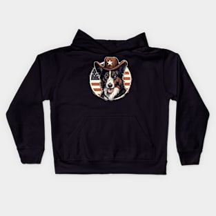 Patriotic Collie Kids Hoodie